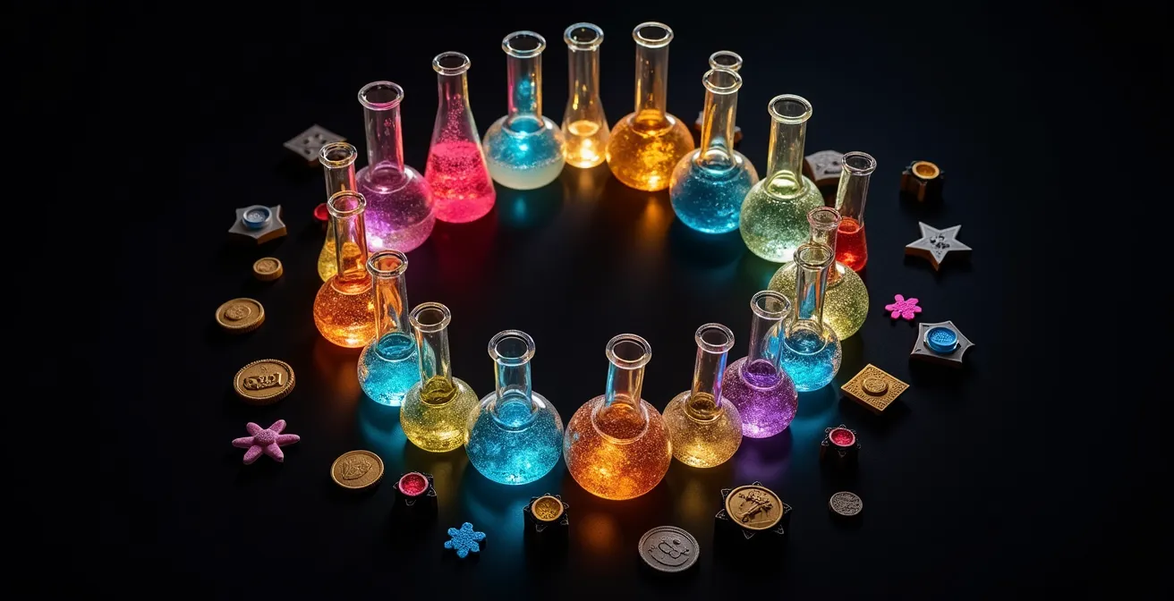 Représentation symbolique d'une boucle de gamification avec éléments de récompense