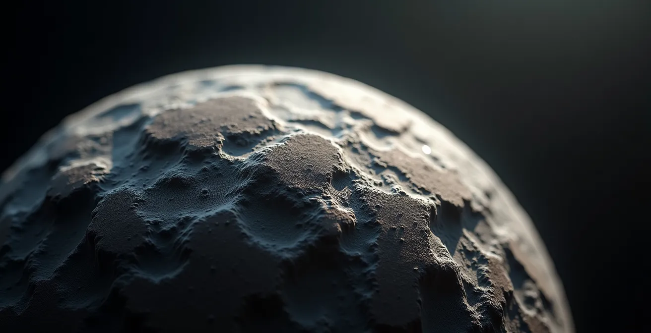 Vue d'une planète avec zone de crépuscule perpétuel entre faces jour et nuit