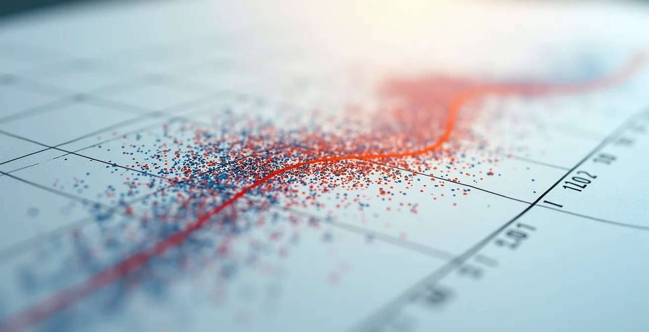 Transformation visuelle de données chaotiques en graphique ordonné avec courbes lissées colorées